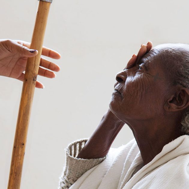 Women receiving eyesight test in Zambia