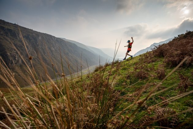 fell runner running on hills in Kendal