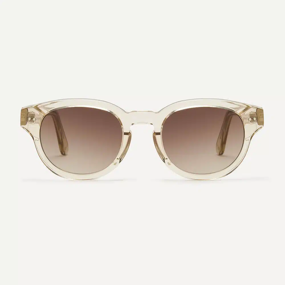 Pala Thoko narrow style transparent sunglasses with brown gradient lenses