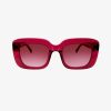 Berry Purple Pink coloured rectangle sunglasses with matching lenses. Made from eco friendly materials