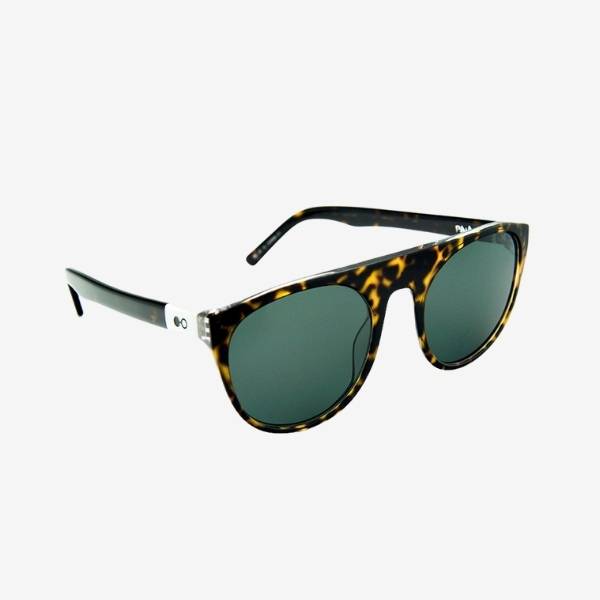 side angle of eco friendly acetate sunglasses in an aviator frame