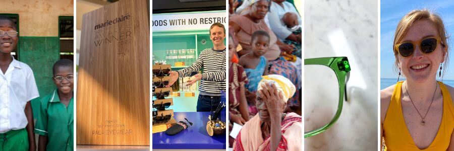 Pala Eyewear's 2022 in Pictures. Award Winning Eyewear, Funding Eyecare in Africa, B Corp UK Certified, and a growing team.