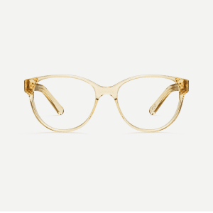 Effortless oversized feminine glasses with a sweeping brow line in crystal citrine.