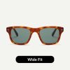 wide fit sunglasses in brown tortoiseshell wayfarer style