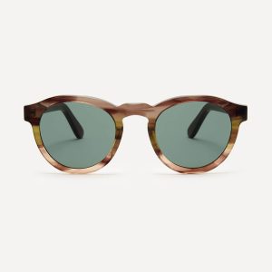 Unique brown torotoiseshell sunglasses made from eco-friendly bio-acetate and plant lenses