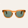 Transparent Burnt Orange Pendo Sunglasses by Pala. Made from sustainable cellulose acetate.